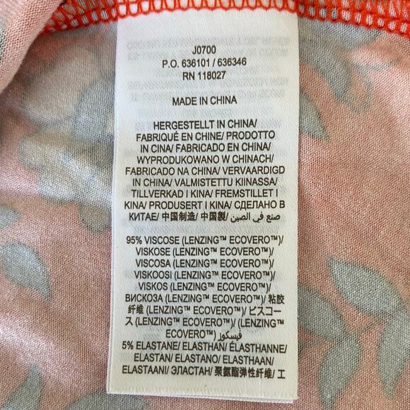 Boden Lavinia Jersey True Wrap Dress Red-Orange Papaya Wildflower Print Size 16 - Picture 9 of 13